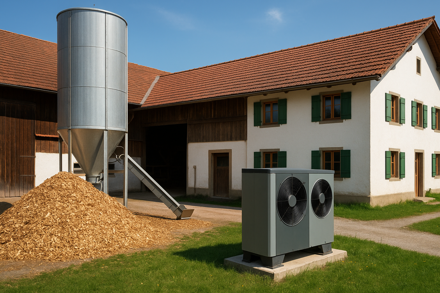 Energieeffiziente Heizsysteme für bayerische Bauernhöfe: Hackschnitzel und Wärmepumpen als Lösung für steigende Energiekosten und Klimaziele