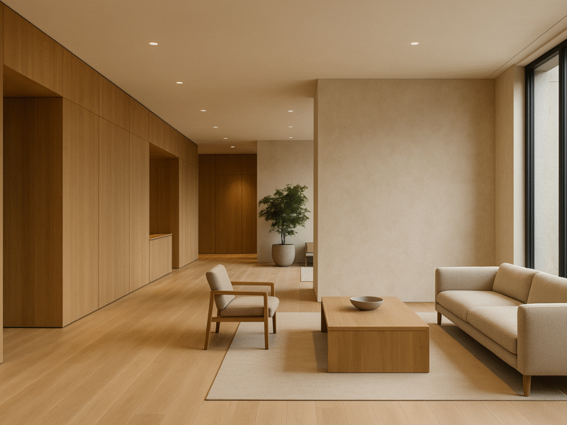 Moderne Innenraumgestaltung in Bayern: Minimalismus, Naturtöne und Funktionalität als Schlüsselfaktoren für die Bauwirtschaft in neuen Gewerbeimmobilien und Luxusobjekten