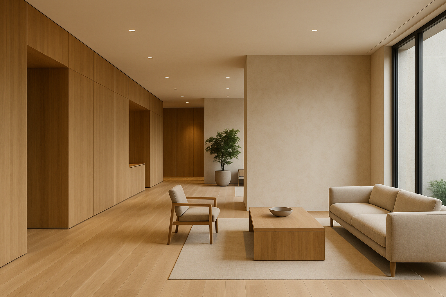 Moderne Innenraumgestaltung in Bayern: Minimalismus, Naturtöne und Funktionalität als Schlüsselfaktoren für die Bauwirtschaft in neuen Gewerbeimmobilien und Luxusobjekten