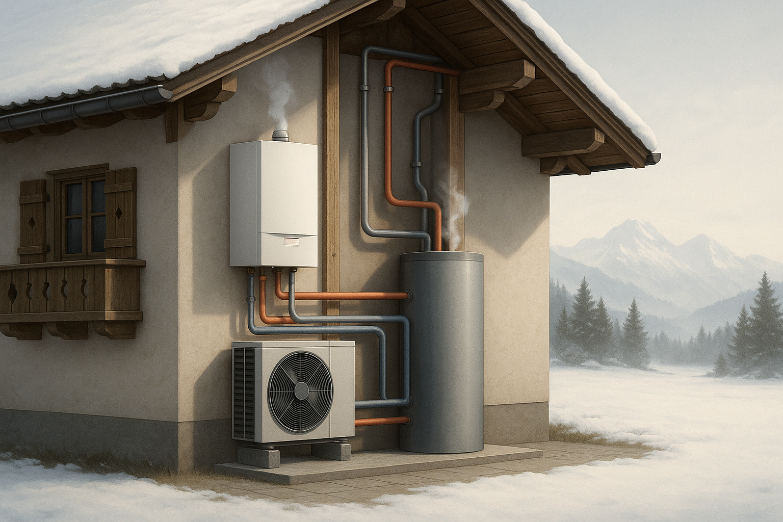 Hybridheizungen aus Gasbrennwert und Wärmepumpe: Effiziente Lösungen für bayerische Bestandsgebäude unter neuen CO₂-Vorgaben