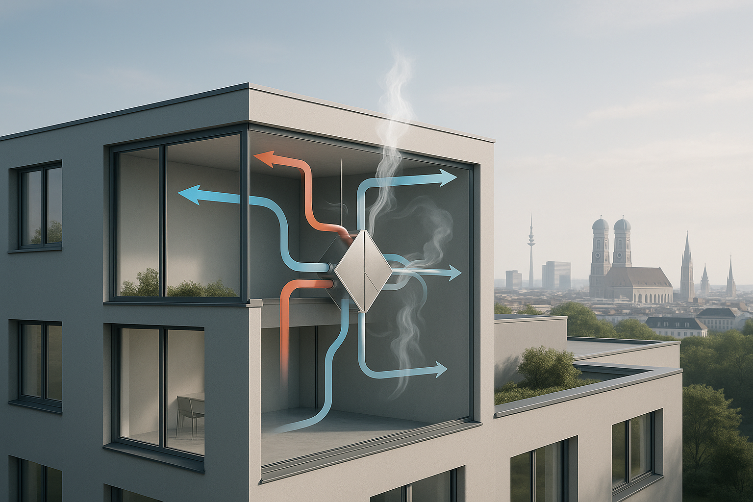 Lüftungsanlagen mit Feuchterückgewinnung: Zukunftssichere Lösungen für Münchener Bauprojekte in Zeiten strengerer Energieauflagen