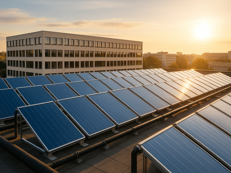Solarthermie für Warmwasser in Bestandsimmobilien: Wirtschaftliche Chancen und Fördermöglichkeiten für Bauunternehmen in Bayern