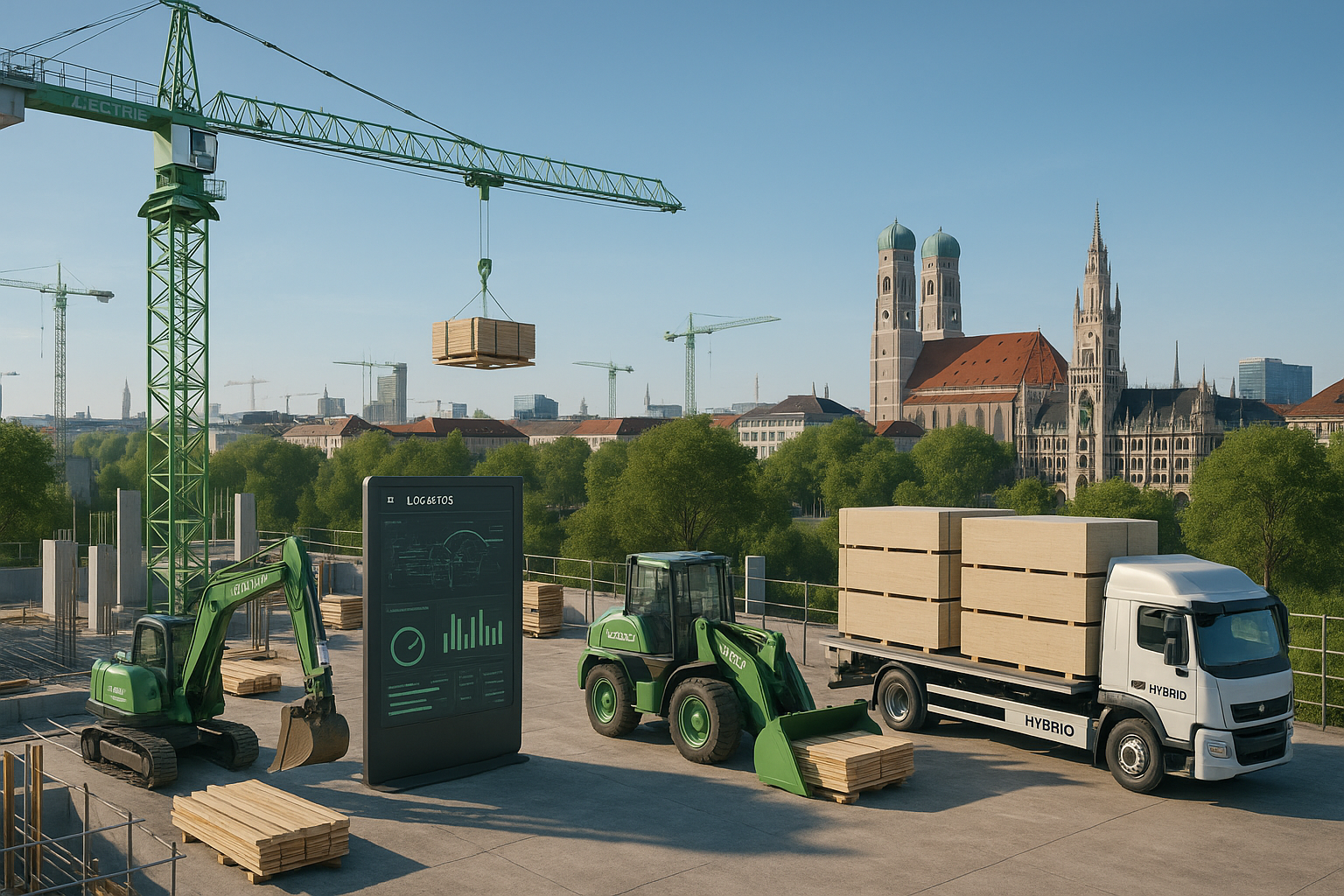 Nachhaltige Baustellenlogistik in München: So reduzieren Bauunternehmen CO2-Emissionen und erfüllen neue ESG-Anforderungen