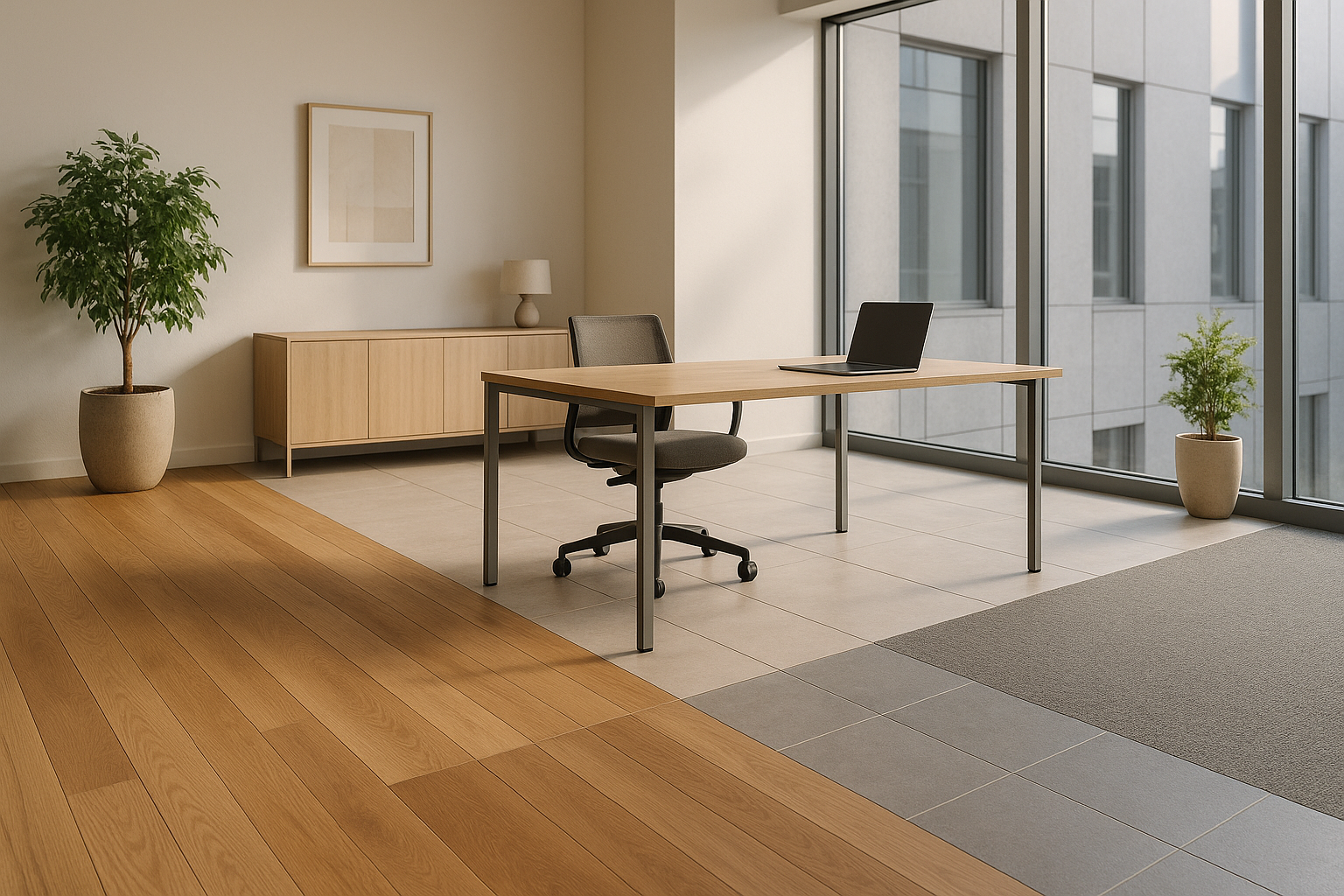 Nachhaltige Bodenbeläge im Münchner Gewerbebau: So steigern Sie Lebenszykluskosten und ESG-Rating in Bayern