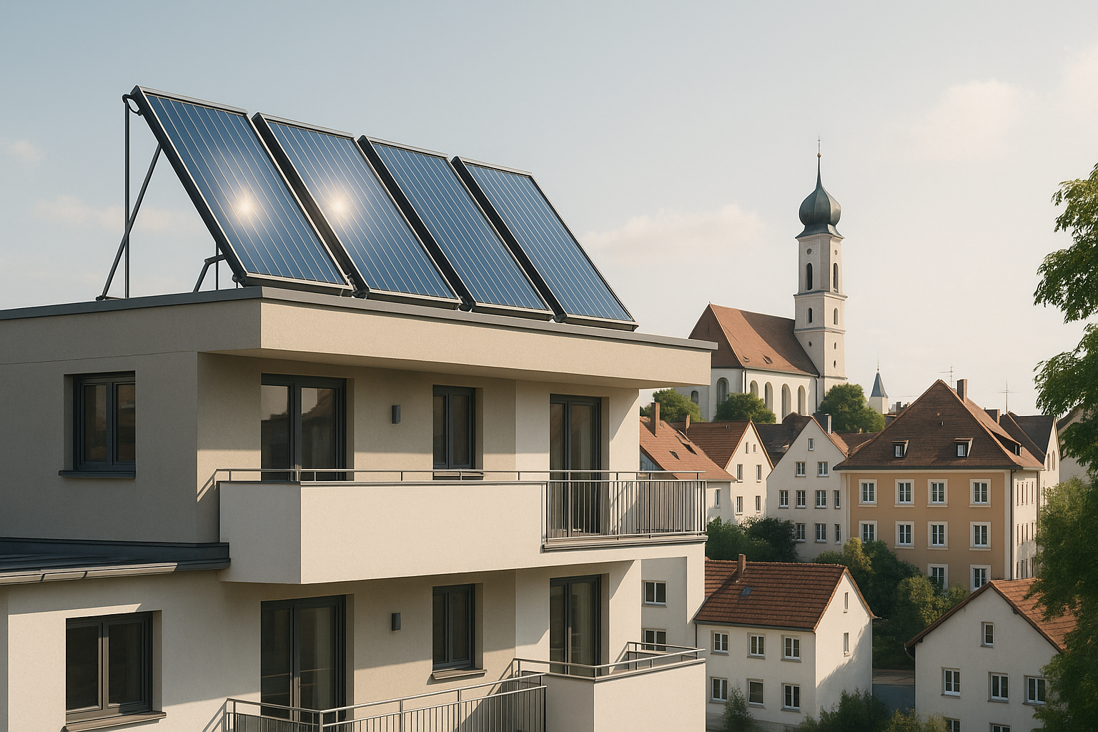 Solarthermie für Mehrfamilienhäuser in Bayern: Effiziente Warmwasserbereitung senkt Kosten und stärkt Nachhaltigkeit in der Bauwirtschaft