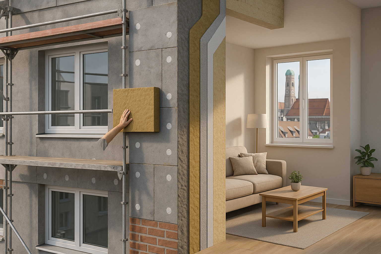 Wanddämmung in Bayern: Innen- oder Außendämmung? Vor- und Nachteile für Bauprojekte unter neuen gesetzlichen Anforderungen