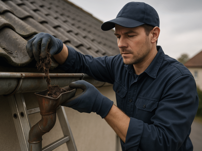 Dachrinnenreinigung und -reparatur in Bayern: So vermeiden Bauunternehmen hohe Folgekosten und Wertverluste durch Starkregen