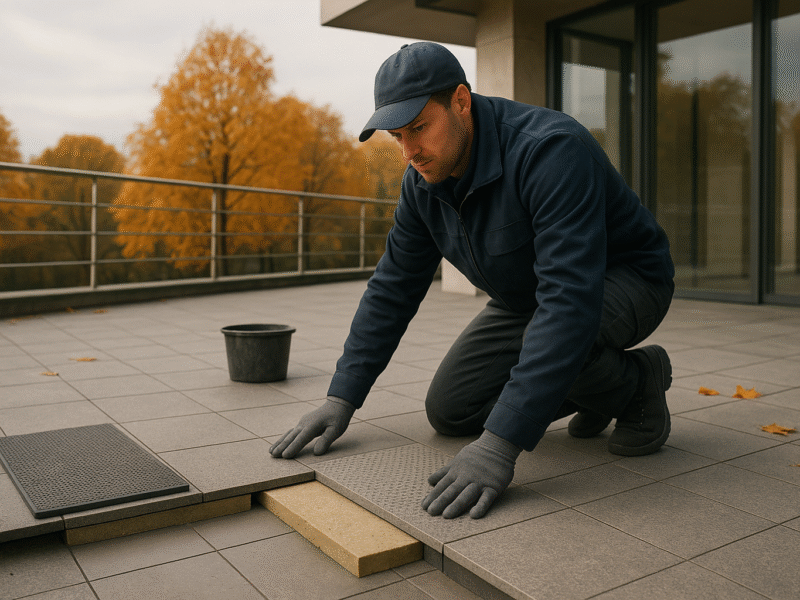 Terrassenrenovierung im Herbst: Rutschschutz und Dämmung als Schlüssel zu Sicherheit und Wertsteigerung für Gewerbeimmobilien in Bayern